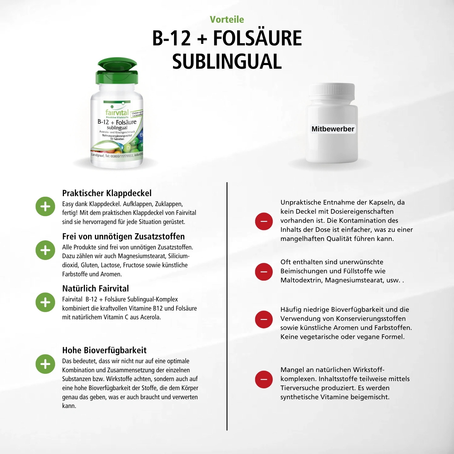 B-12 + foliumzuur sublinguaal met acerola-kersensmaak - 90 tabletten