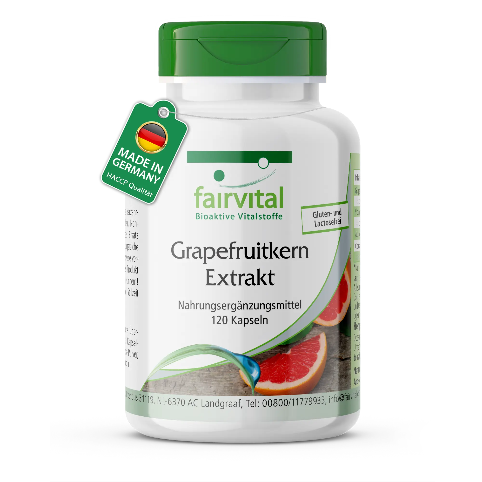 Grapefruitkern Extrakt - 120 Kapseln - mit Vitamin C - über 100% Bedarfsabdeckung | Fairvital