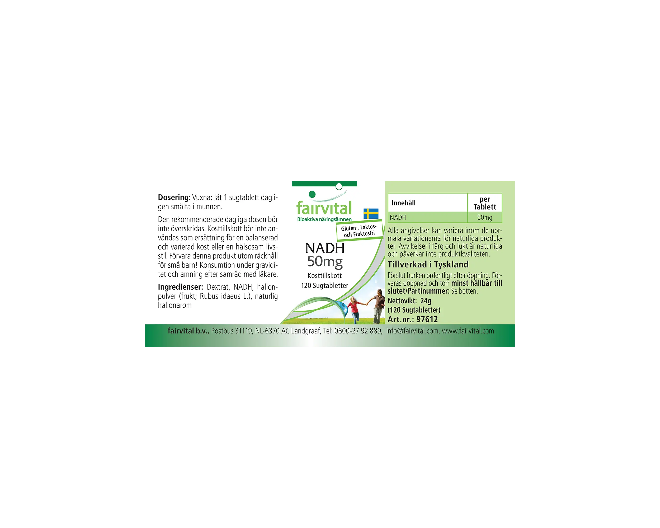 NADH 50mg - 120 comprimidos para chupar - Vegano | Fairvital