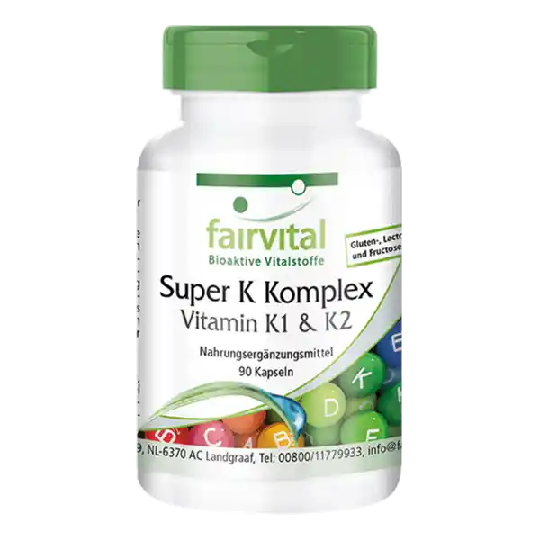 Super K – Complesso di Vitamine K1 & K2 – 90 capsule