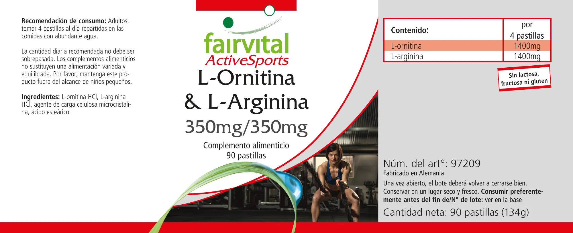L-ornithine & L-arginine 350mg/350mg - 90 tablets