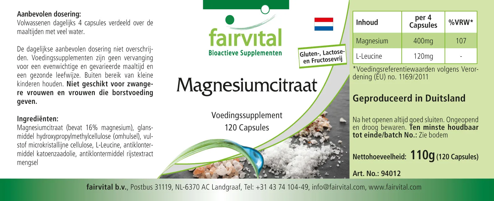 Magnesiumcitrat-120 Kapseln-Vegan | Fairvital Magnesiumcitrat-120 Kapseln-Vegan | Fairvital