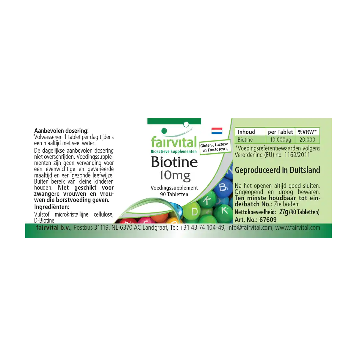 Biotin 10mg - 90 tablets