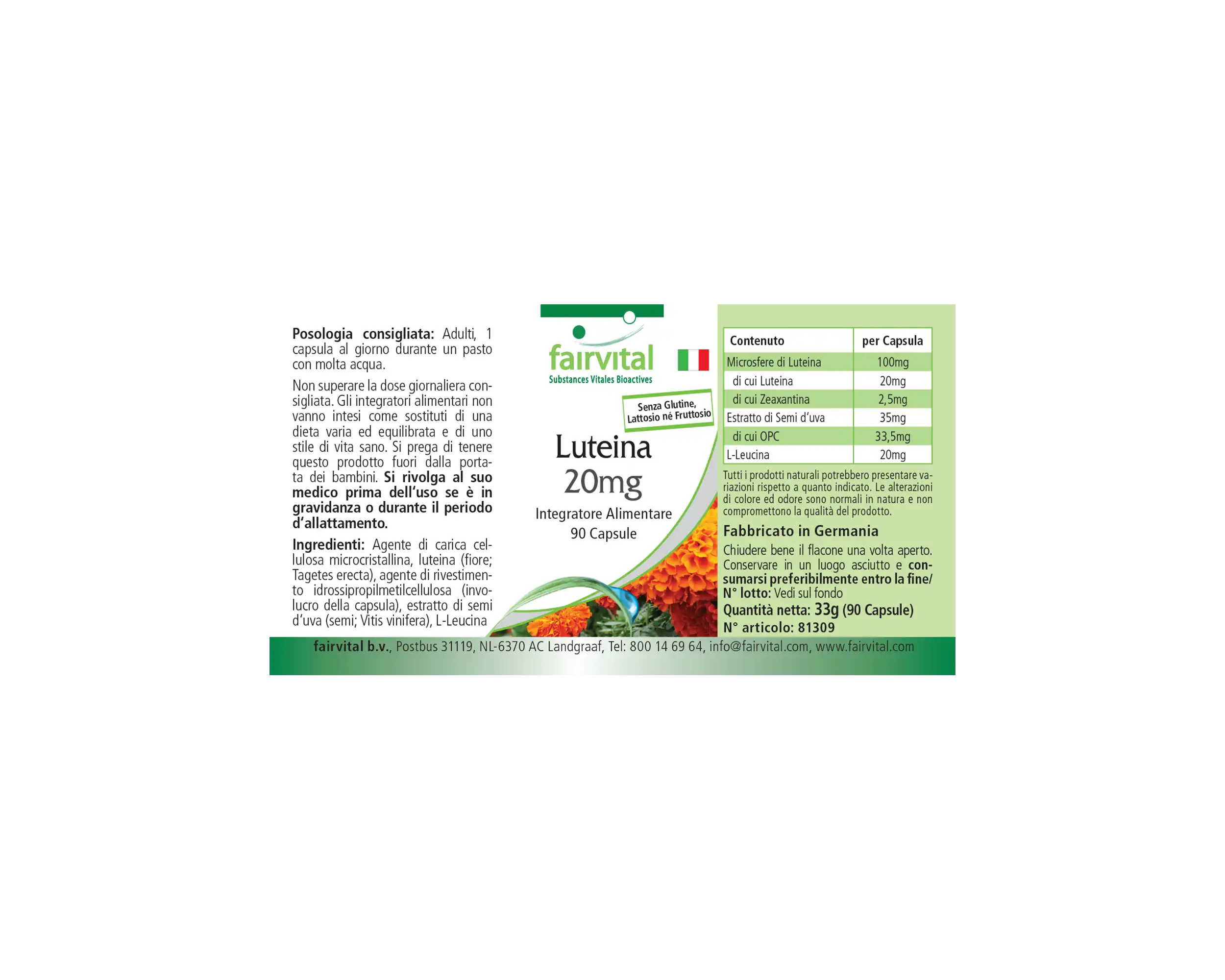 Lutéine 20mg - 90 gélules