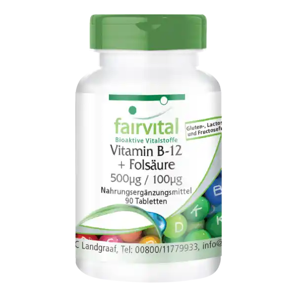 Vitamin B-12 + Folsäure 500µg / 100µg - 90 tablets
