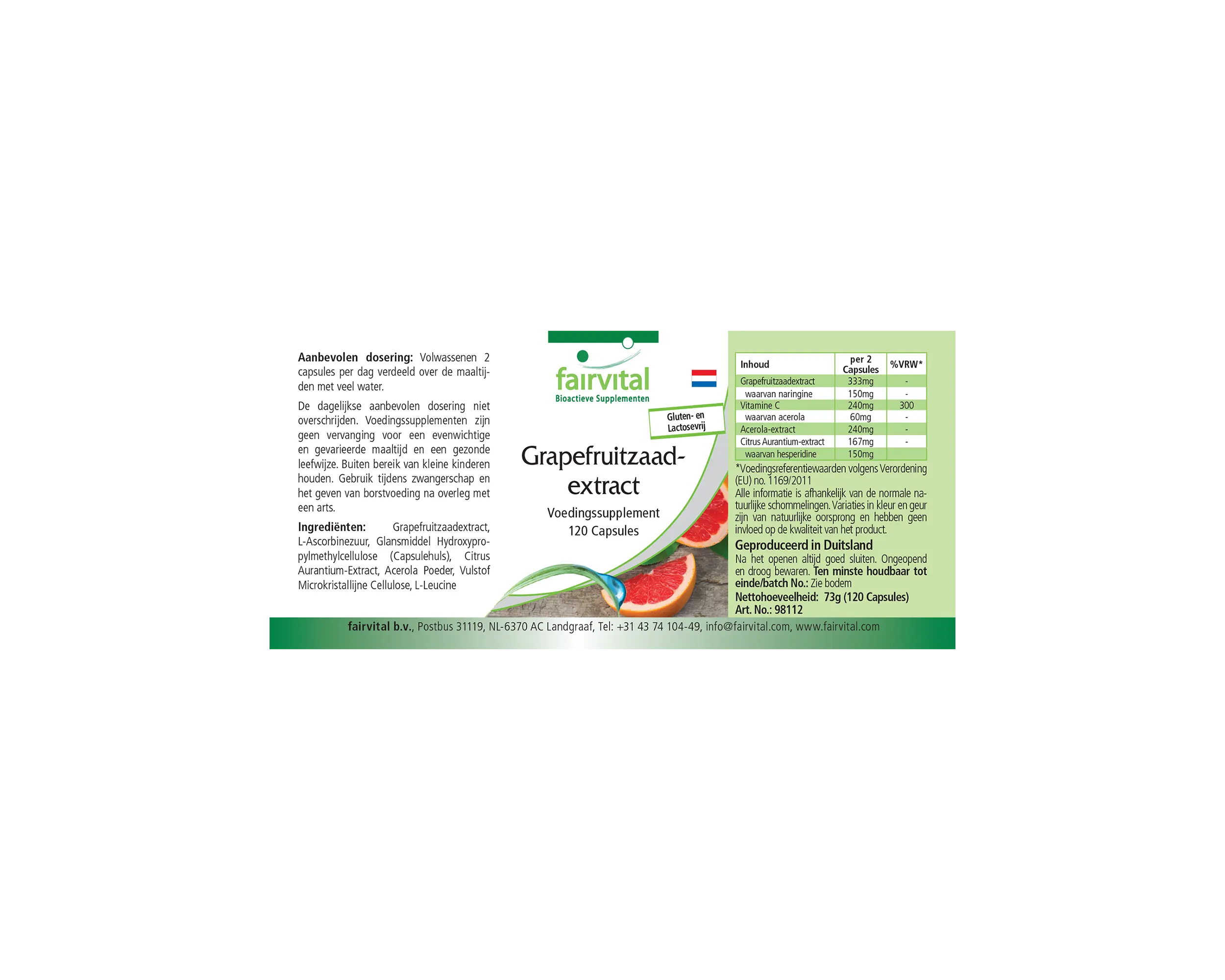 Grapefruit seed extract - 120 capsules - with vitamin C - over 100% daily requirement | Fairvital