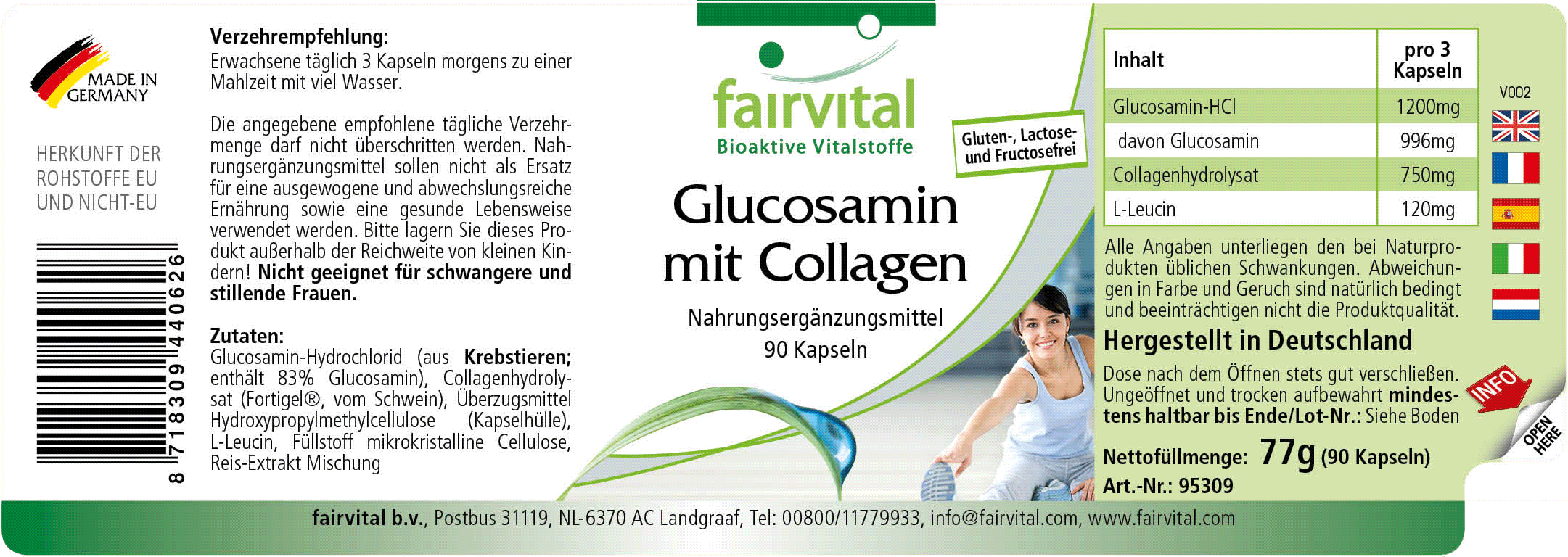 Glucosamine avec collagène - 90 capsules - Sale- MHD 04/25