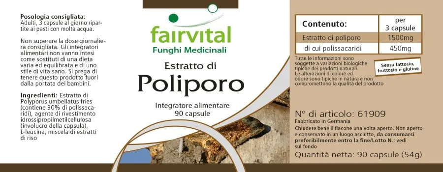 Polyporus Extrakt 500mg - 90 Kapseln - Polyporus umbellatus - Vegan | Fairvital Polyporus Extrakt 500mg - 90 Kapseln - Polyporus umbellatus - Vegan | Fairvital