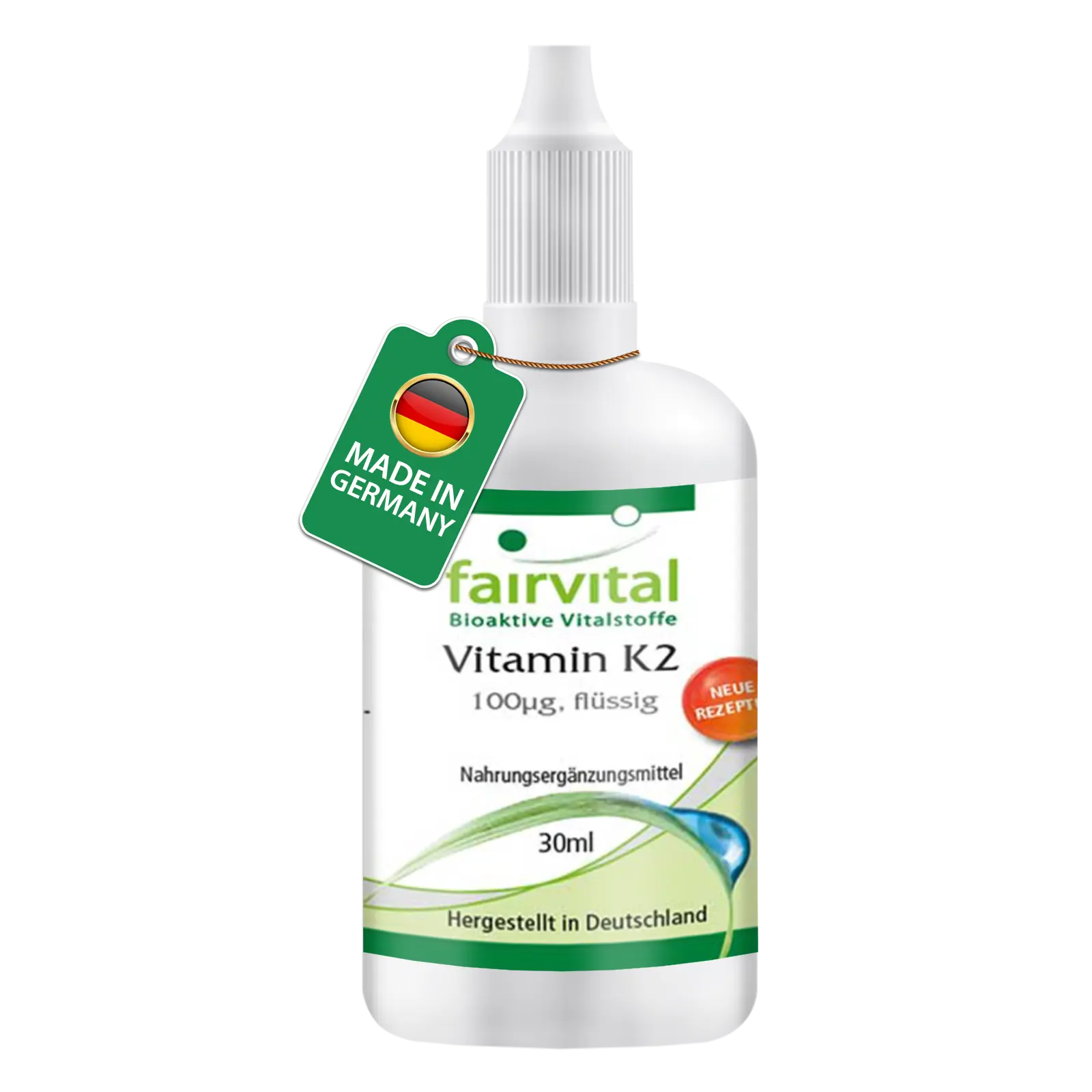 Vitamin K2 flüssig 100µg - 30ml - für Blutgerinnung und Knochen - Vegan | Fairvital Vitamin K2 flüssig 100µg - 30ml - für Blutgerinnung und Knochen - Vegan | Fairvital