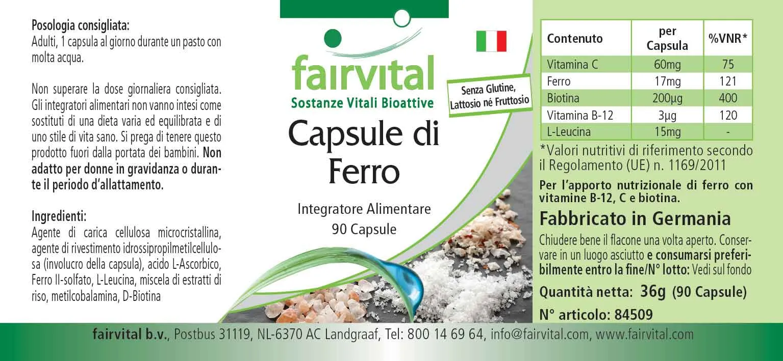 Capsule di ferro con vitamine - 90 capsule Capsule di ferro con vitamine - 90 capsule
