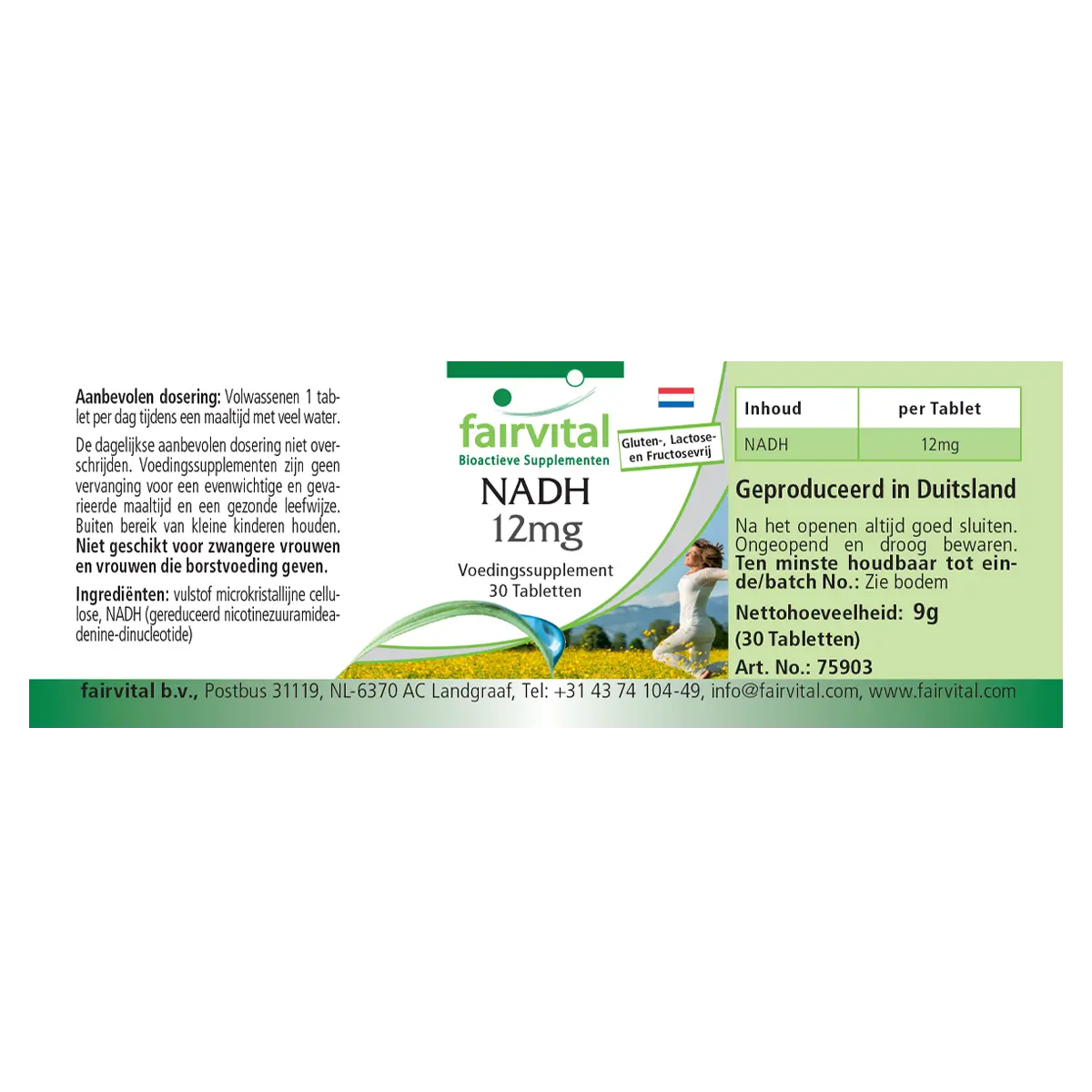 NADH 12mg - 30 Tabletten - Coenzym 1 - Hochdosiert und Vegan | Fairvital NADH 12mg - 30 Tabletten - Coenzym 1 - Hochdosiert und Vegan | Fairvital