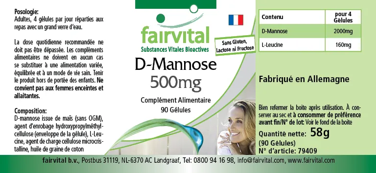 D-mannose 500mg - 90 capsules