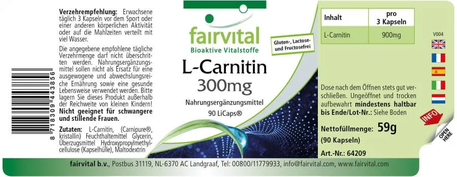 L-Carnitine 300mg - 90 Licaps®