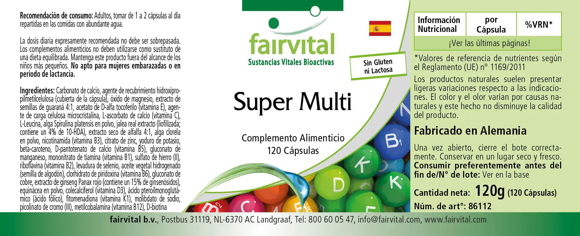 Super Multi - 120 Kapseln - für Immunsystem, Nervensystem, Kollagenbildung uvm. | Fairvital Super Multi - 120 Kapseln - für Immunsystem, Nervensystem, Kollagenbildung uvm. | Fairvital