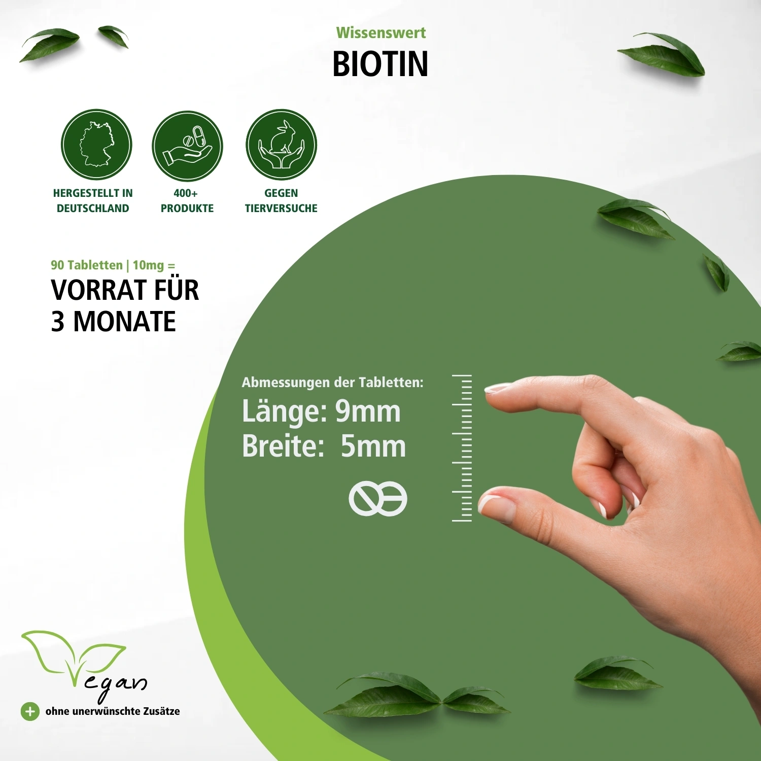 Biotin 10mg - 90 tablets