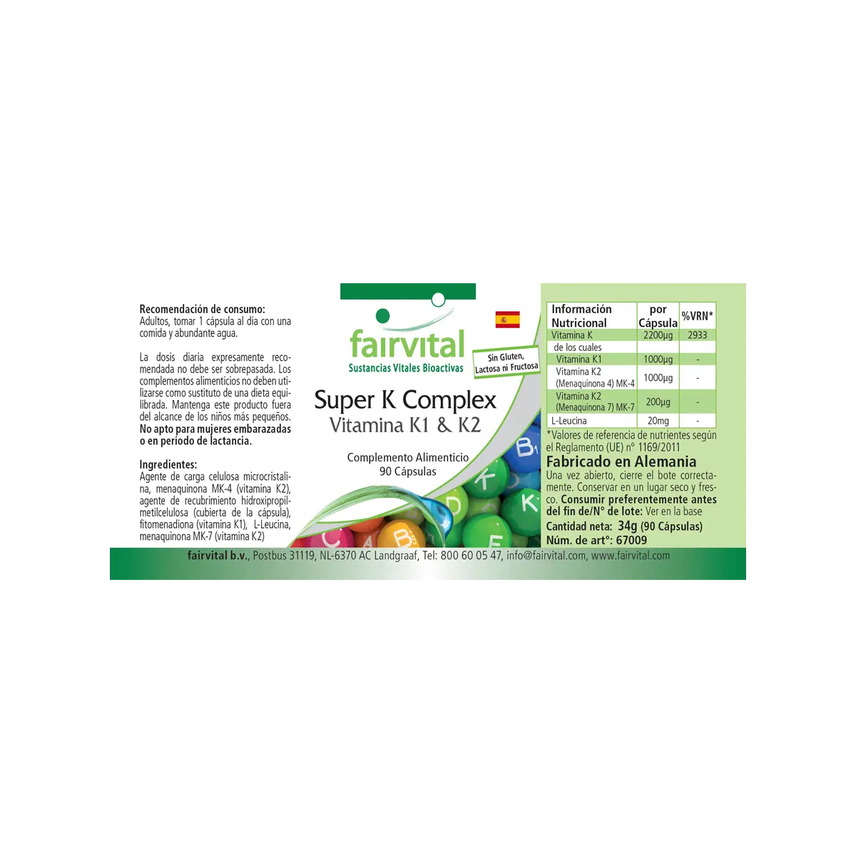 Complejo Super K - Vitamina K1 y K2 - 90 Cápsulas Complejo Super K - Vitamina K1 y K2 - 90 Cápsulas