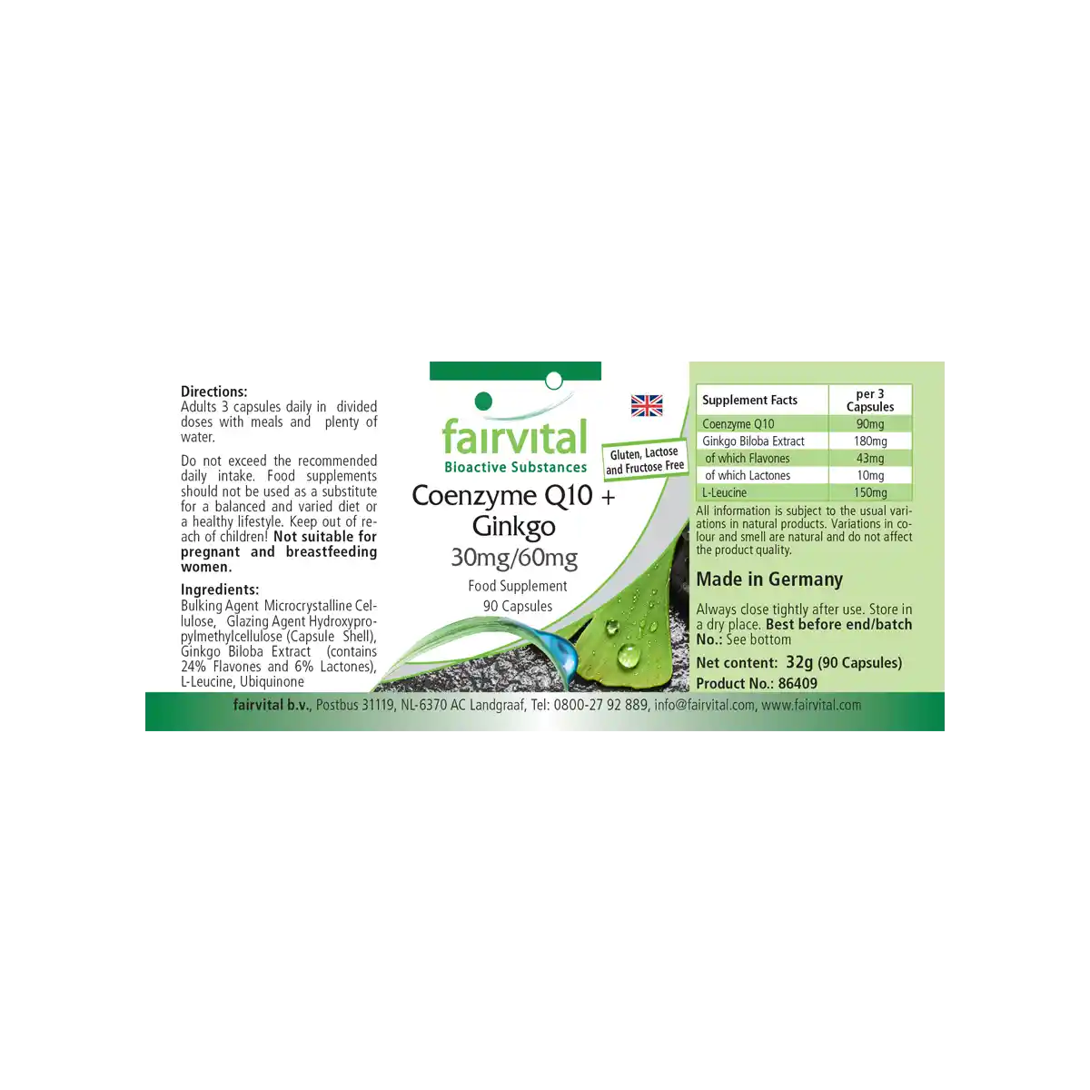 Coenzyme Q10 plus Ginkgo - 90 gélules Coenzyme Q10 plus Ginkgo - 90 gélules