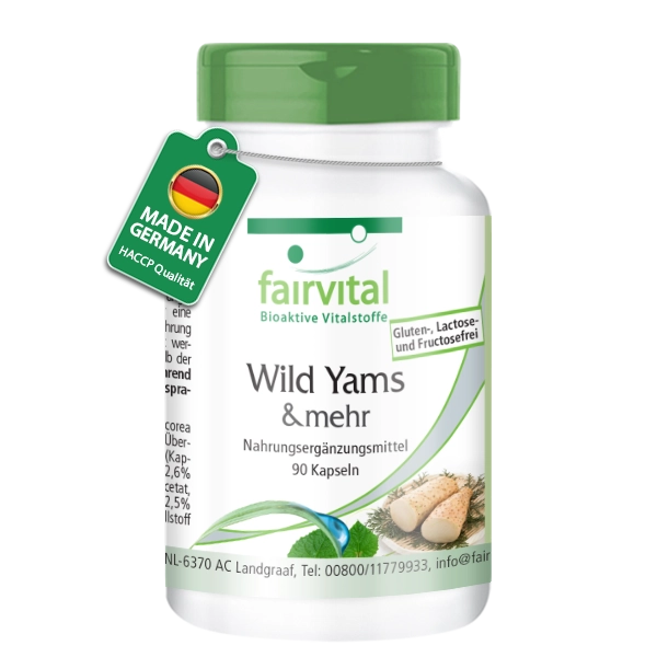 Wild Yams Plus - mit Zink, Vitamin C, Selen uvm. - für Immunsystem, Zellschutz uvm. - Vegan | Fairvital Wild Yams Plus - mit Zink, Vitamin C, Selen uvm. - für Immunsystem, Zellschutz uvm. - Vegan | Fairvital