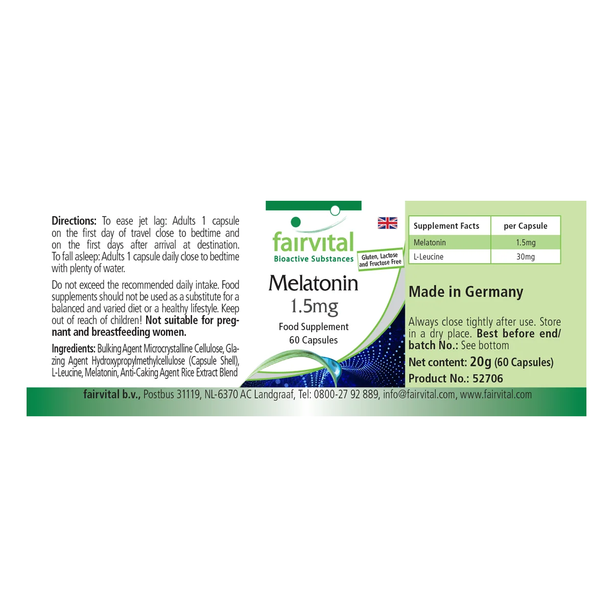 Mélatonine 1,5mg - 60 gélules Mélatonine 1,5mg - 60 gélules