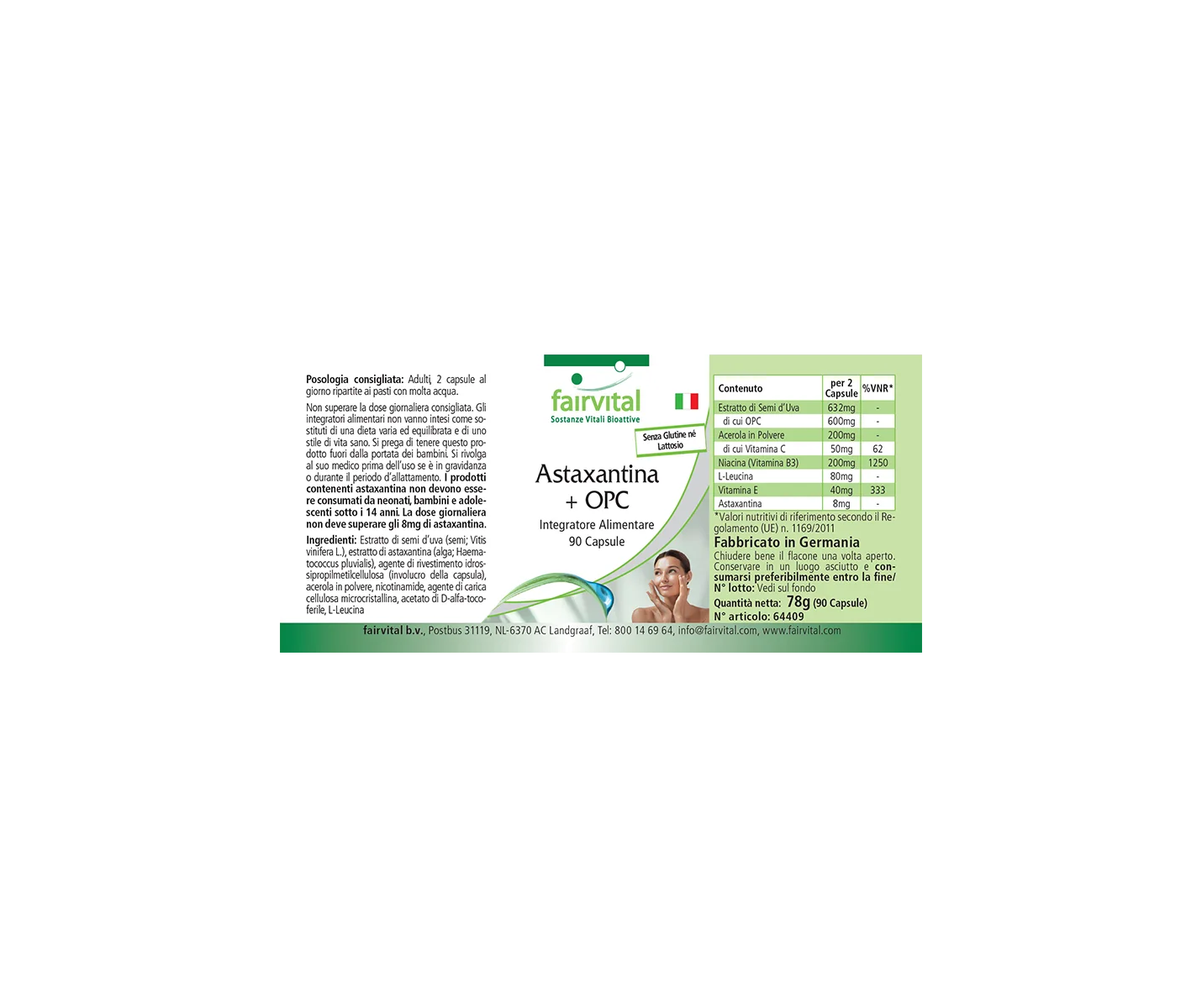 Astaxanthin + OPC mit Vitamin C und Vitamin E für Immunsystem und Kollagenbildung - 90 Kapseln - Hochdosiert und Vegan | Fairvital