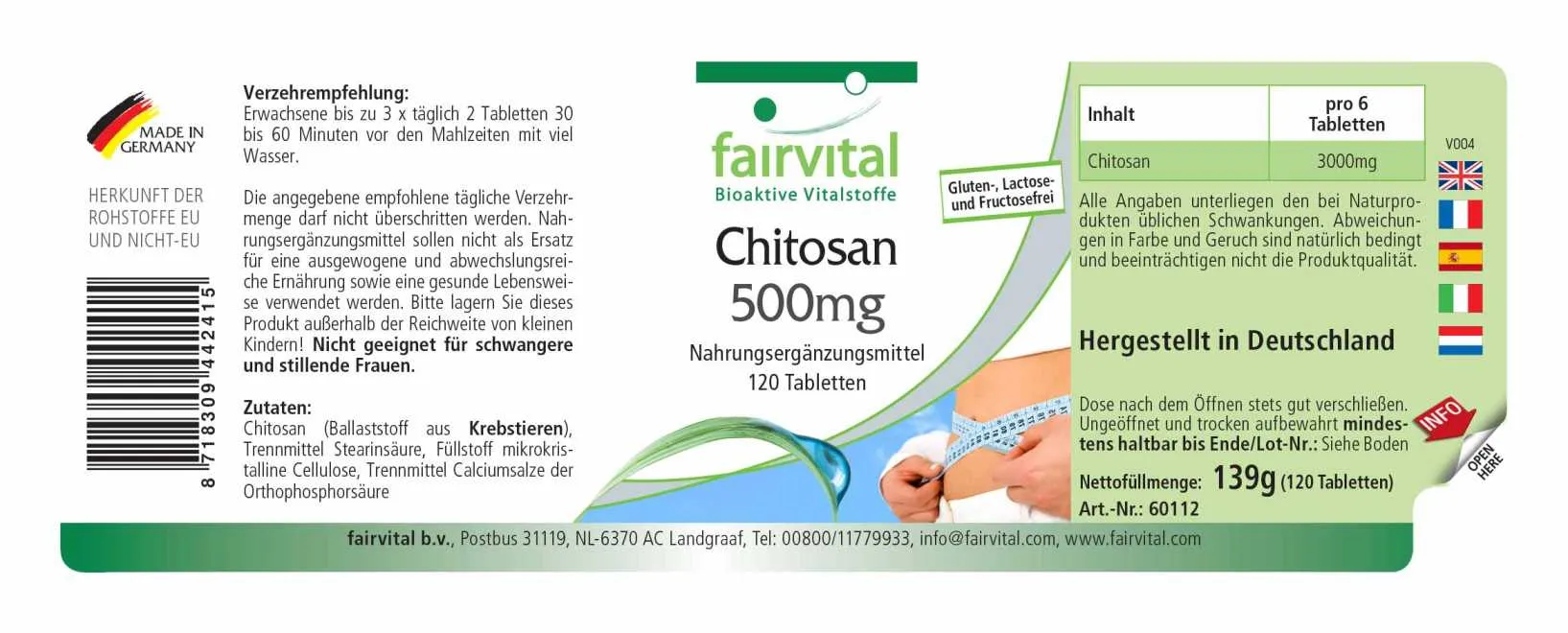 Chitosane 500mg - 120 comprimés