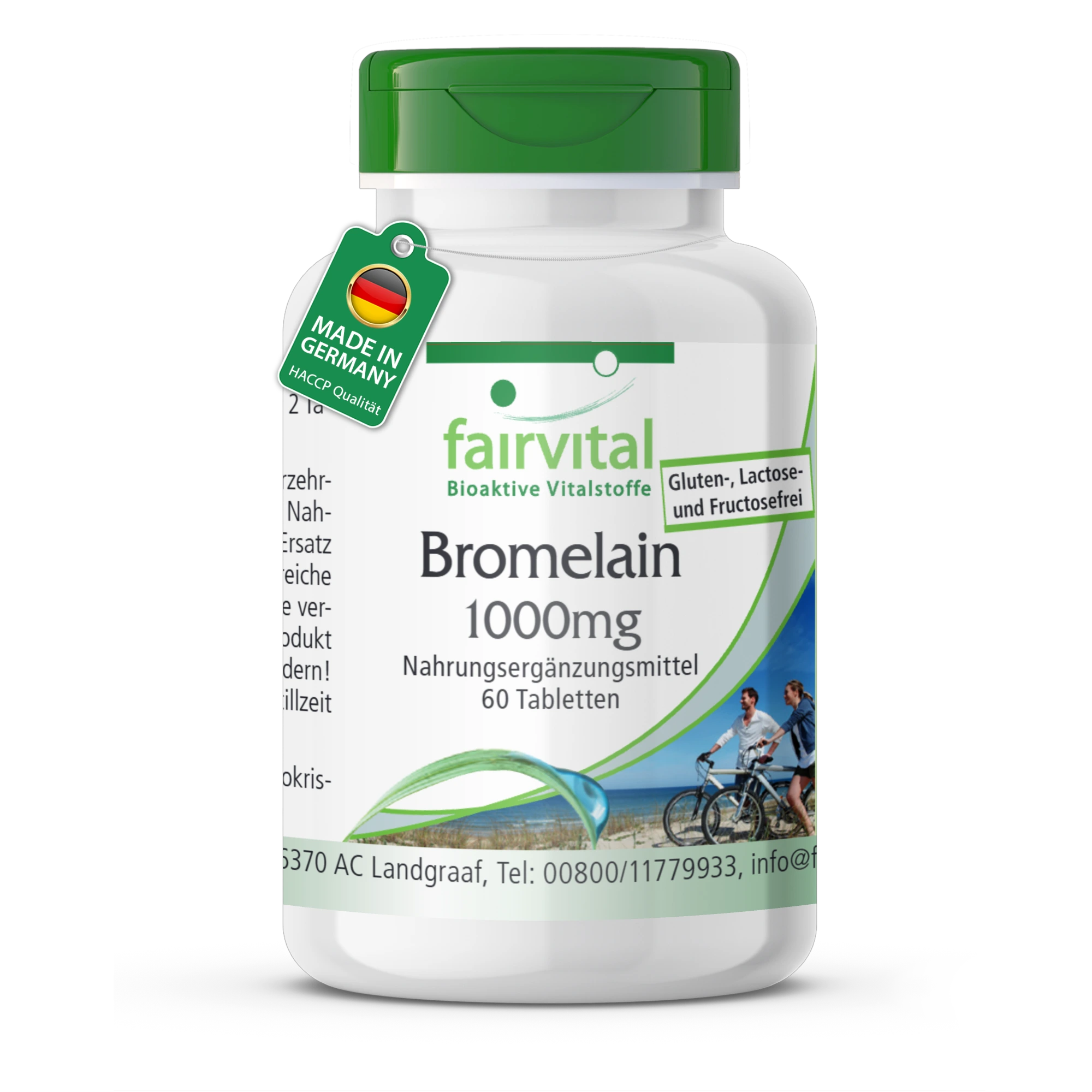 Bromelina 1000 mg - 60 comprimidos - 1200 F.I.P. - enzima de piña - vegano | Fairvital