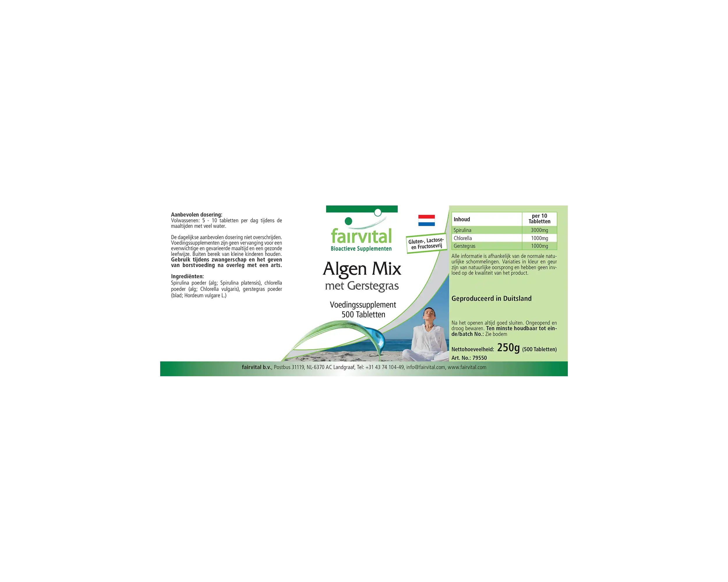 Algae mix with barley grass - 500 tablets