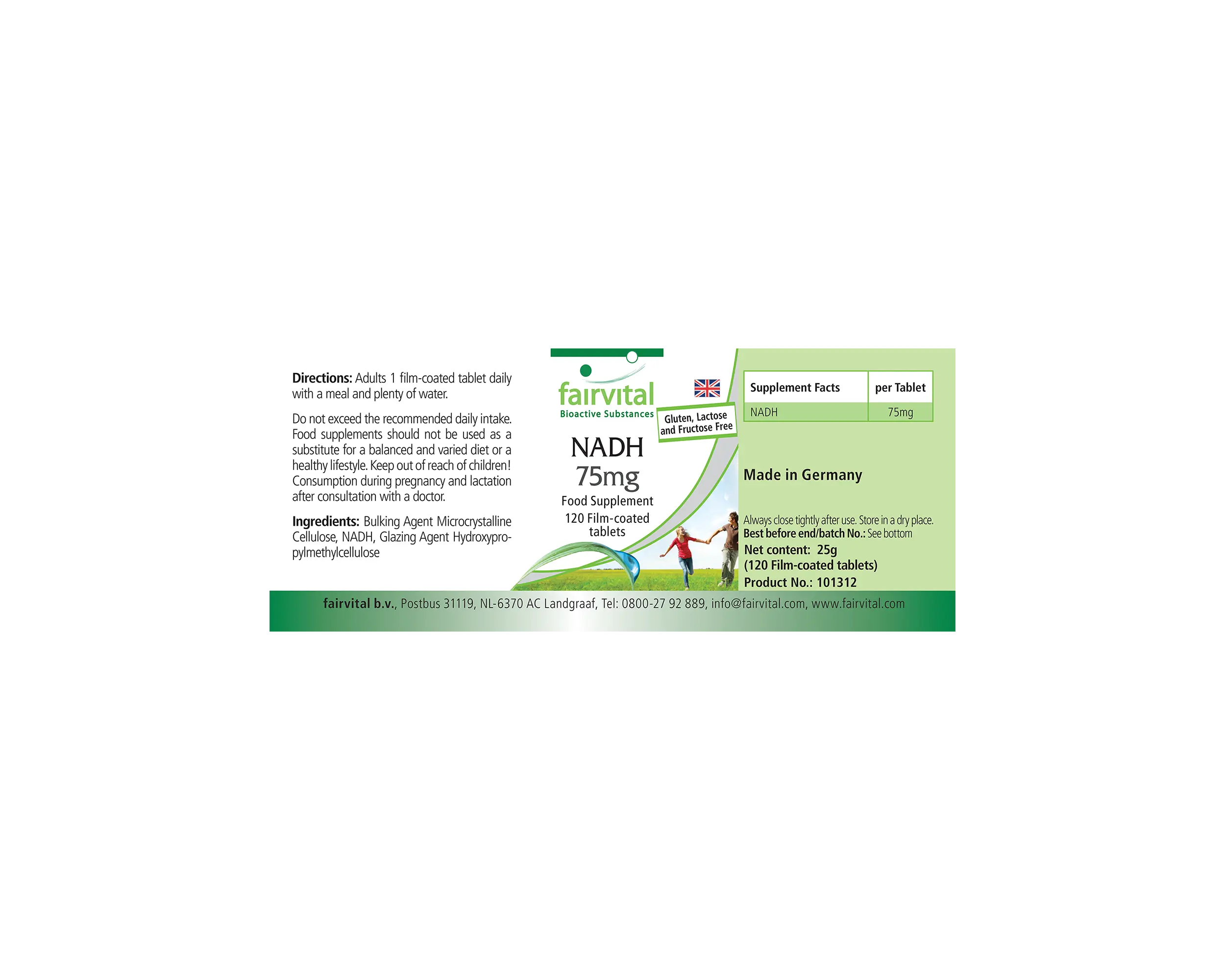 NADH 75mg - 120 Filmtabletten - schluckfreundlich - vegan | Fairvital