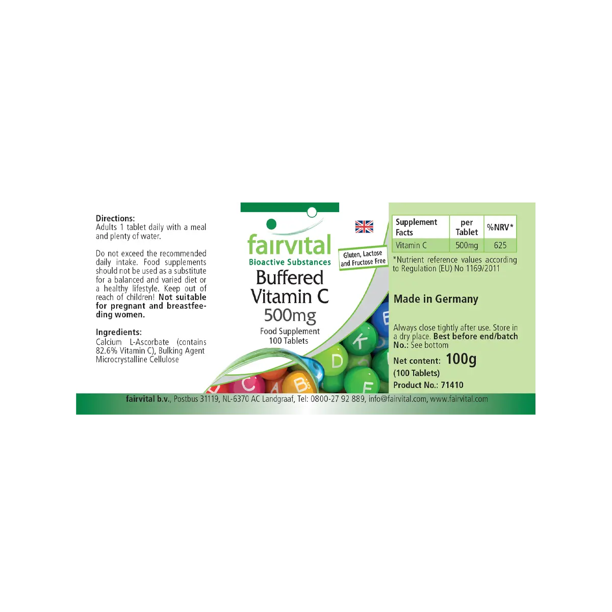 Buffered vitamin C 500mg - 100 tablets Buffered vitamin C 500mg - 100 tablets