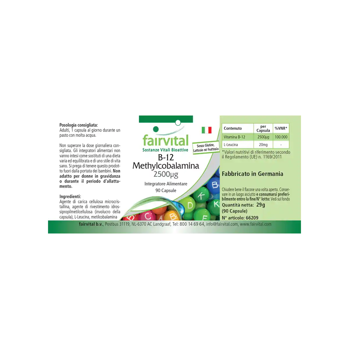 B-12 Methylcobalamin 2500µg - 90 Kapseln - mit Vitamin B12 für Immunsystem, gegen Müdigkeit - Vegan | Fairvital B-12 Methylcobalamin 2500µg - 90 Kapseln - mit Vitamin B12 für Immunsystem, gegen Müdigkeit - Vegan | Fairvital