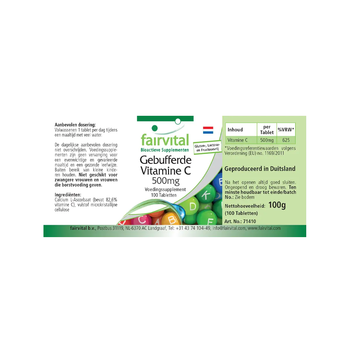 Gepuffertes Vitamin C 500mg - 100 Tabletten