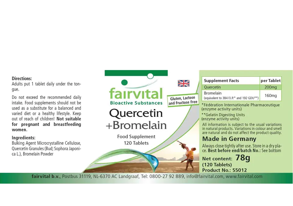 Quercétine plus bromélaïne - 120 comprimés