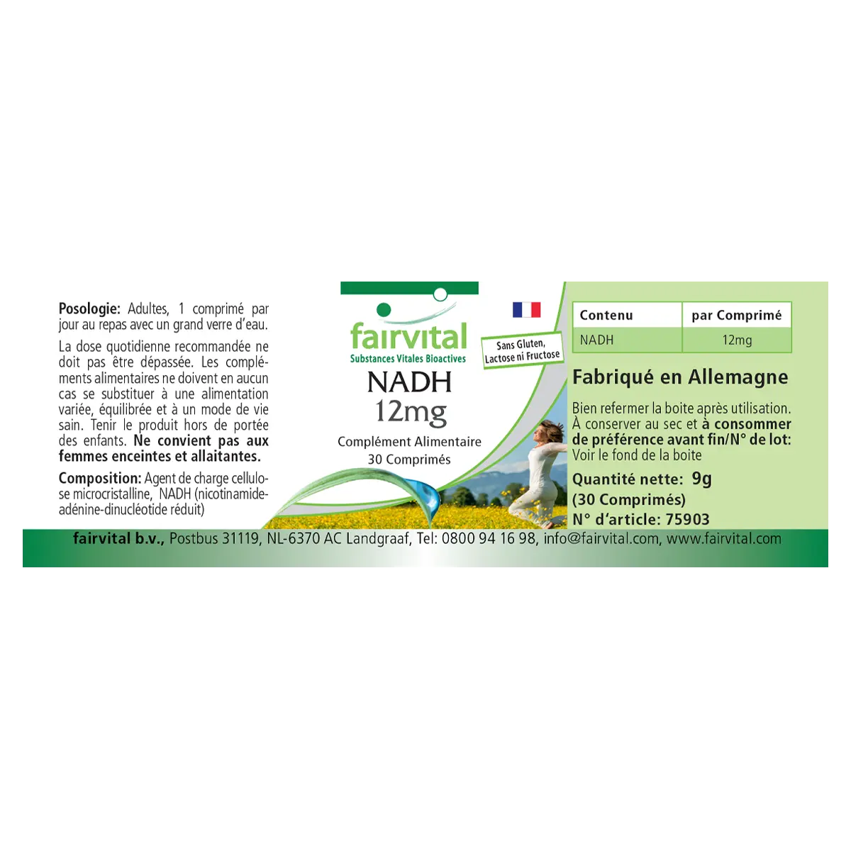 NADH 12mg - 30 Tabletten - Coenzym 1 - Hochdosiert und Vegan | Fairvital NADH 12mg - 30 Tabletten - Coenzym 1 - Hochdosiert und Vegan | Fairvital