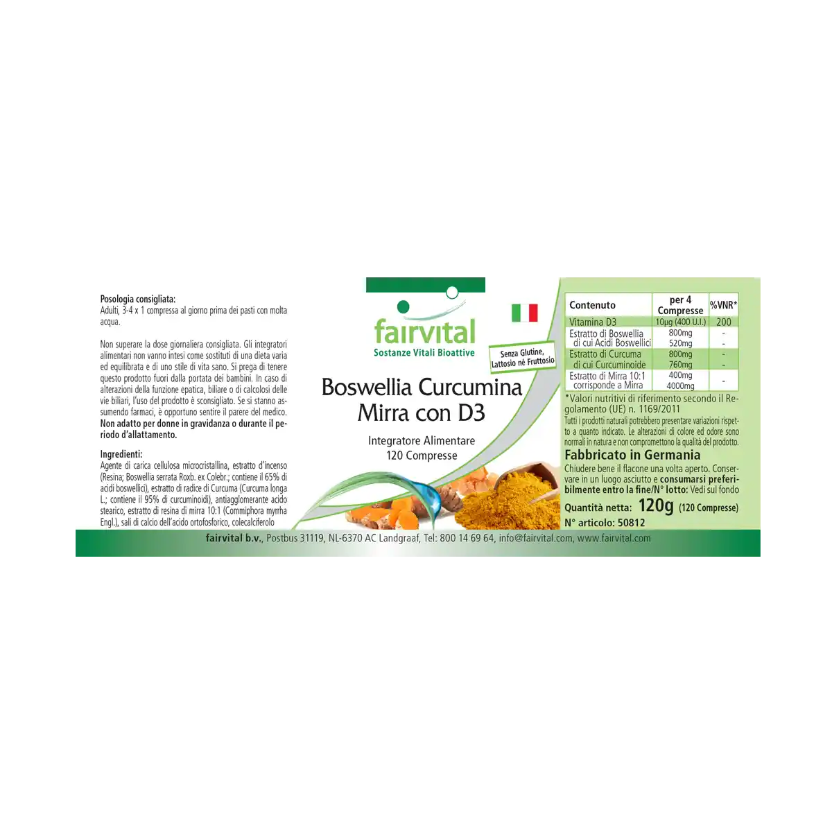 Boswellia Curcumin Myrrh with D3 - 120 tablets Boswellia Curcumin Myrrh with D3 - 120 tablets