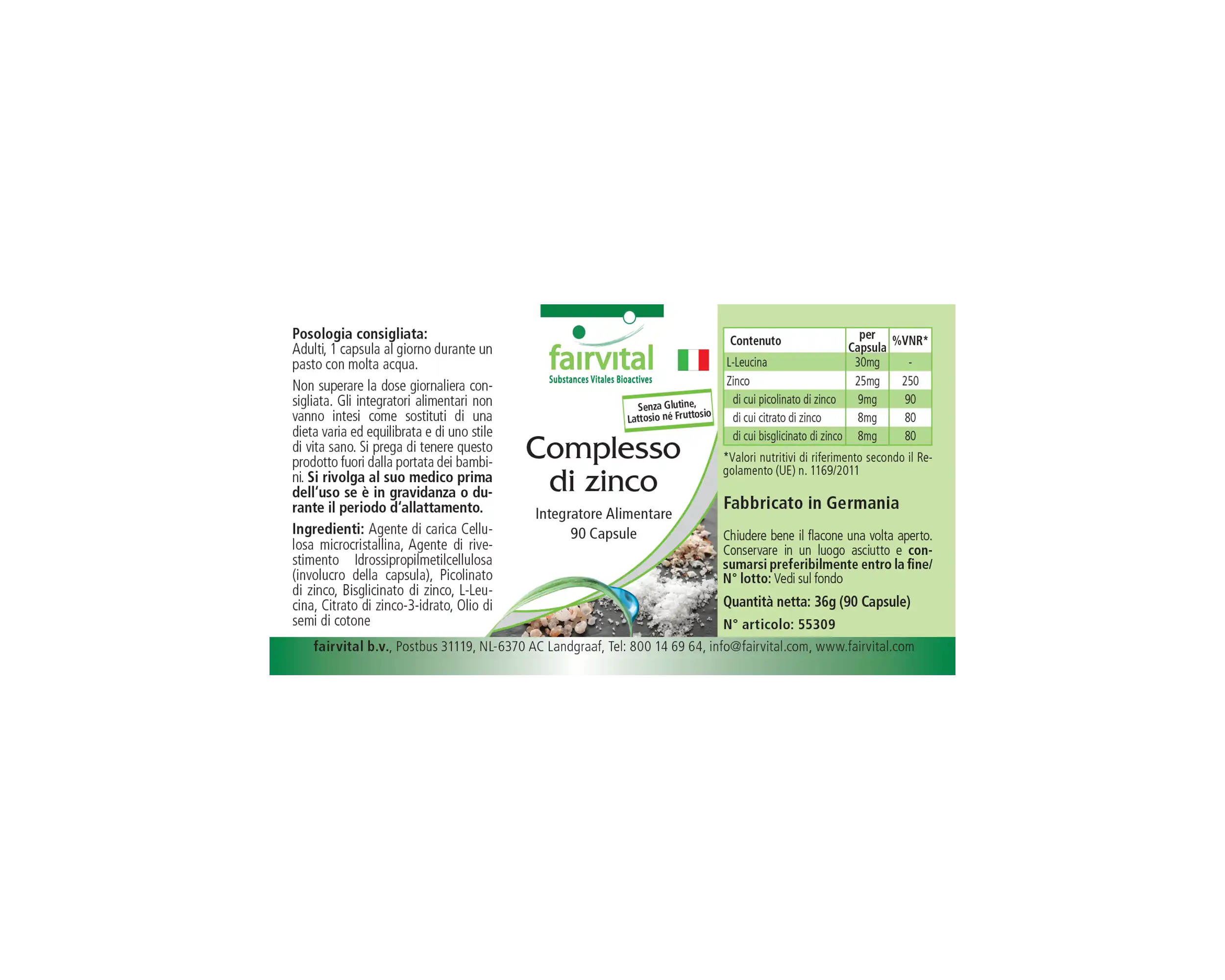 Complesso di Zinco 25mg - 90 Capsule Complesso di Zinco 25mg - 90 Capsule