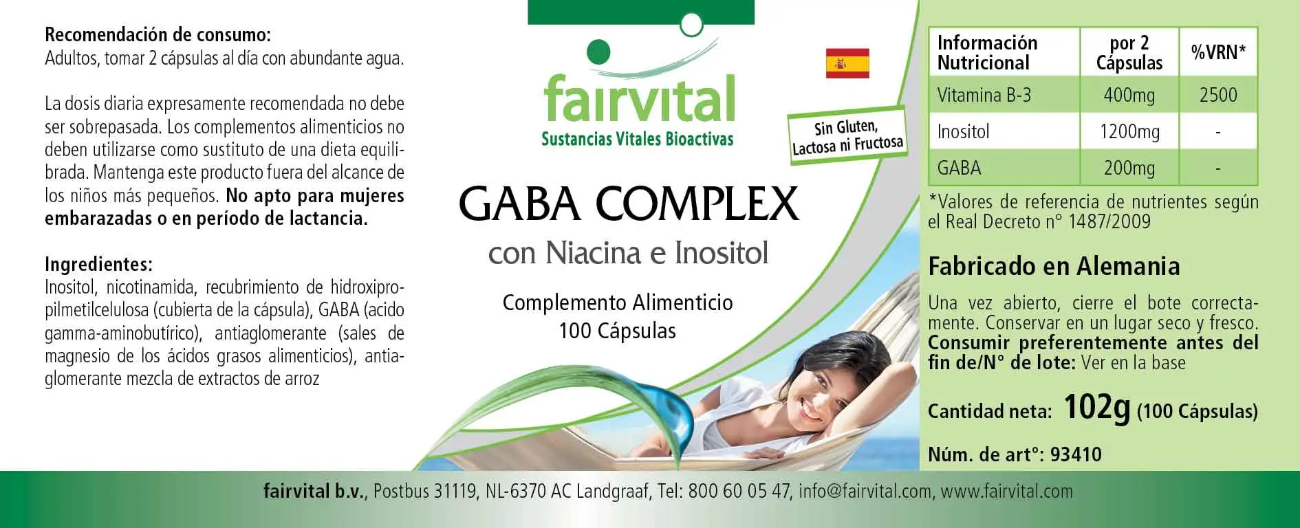 Complesso di GABA con niacina e inositolo – 100 capsule Complesso di GABA con niacina e inositolo – 100 capsule