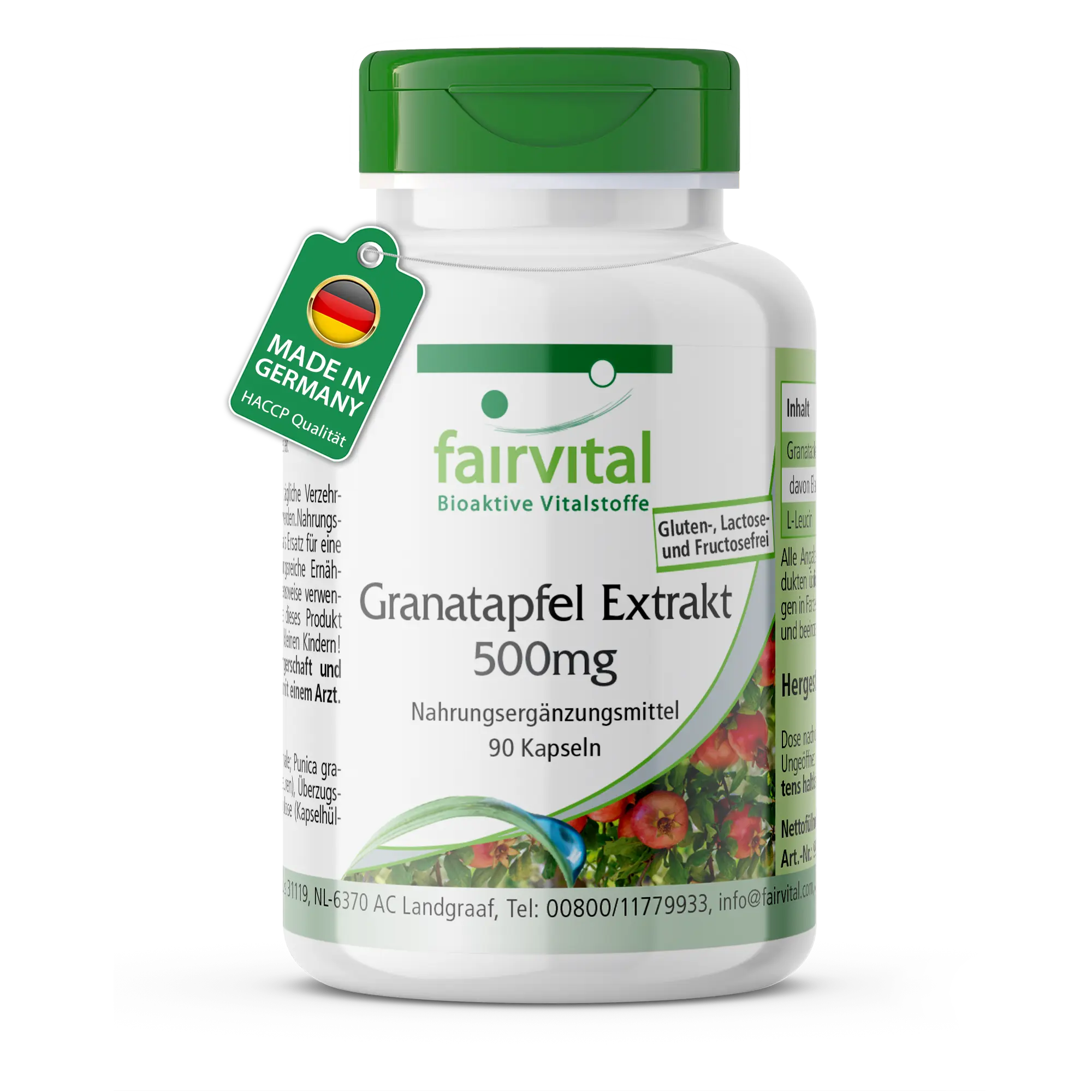 Pomegranate Extract 500 mg - 90 capsules - easy to swallow - high-dose and vegan | Fairvital