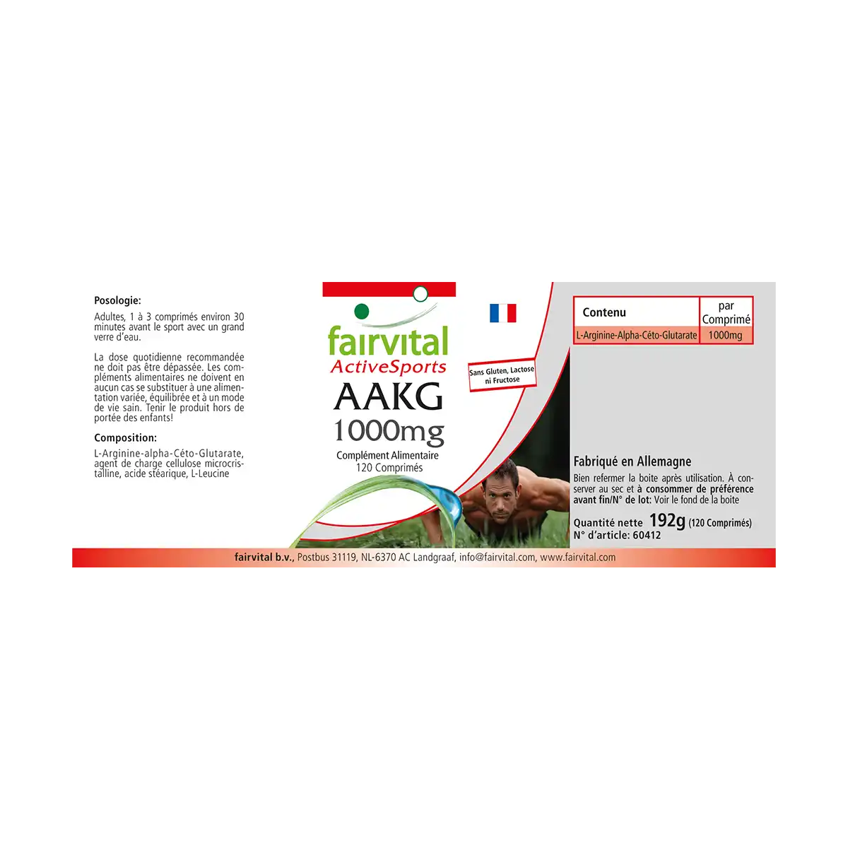 AAKG 1000mg L-Arginine-Alpha-Ketoglutarate - 120 tablets