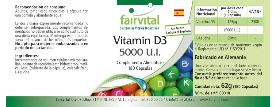 Vitamin D3 5000 I.U. - 180 Capsules Vitamin D3 5000 I.U. - 180 Capsules