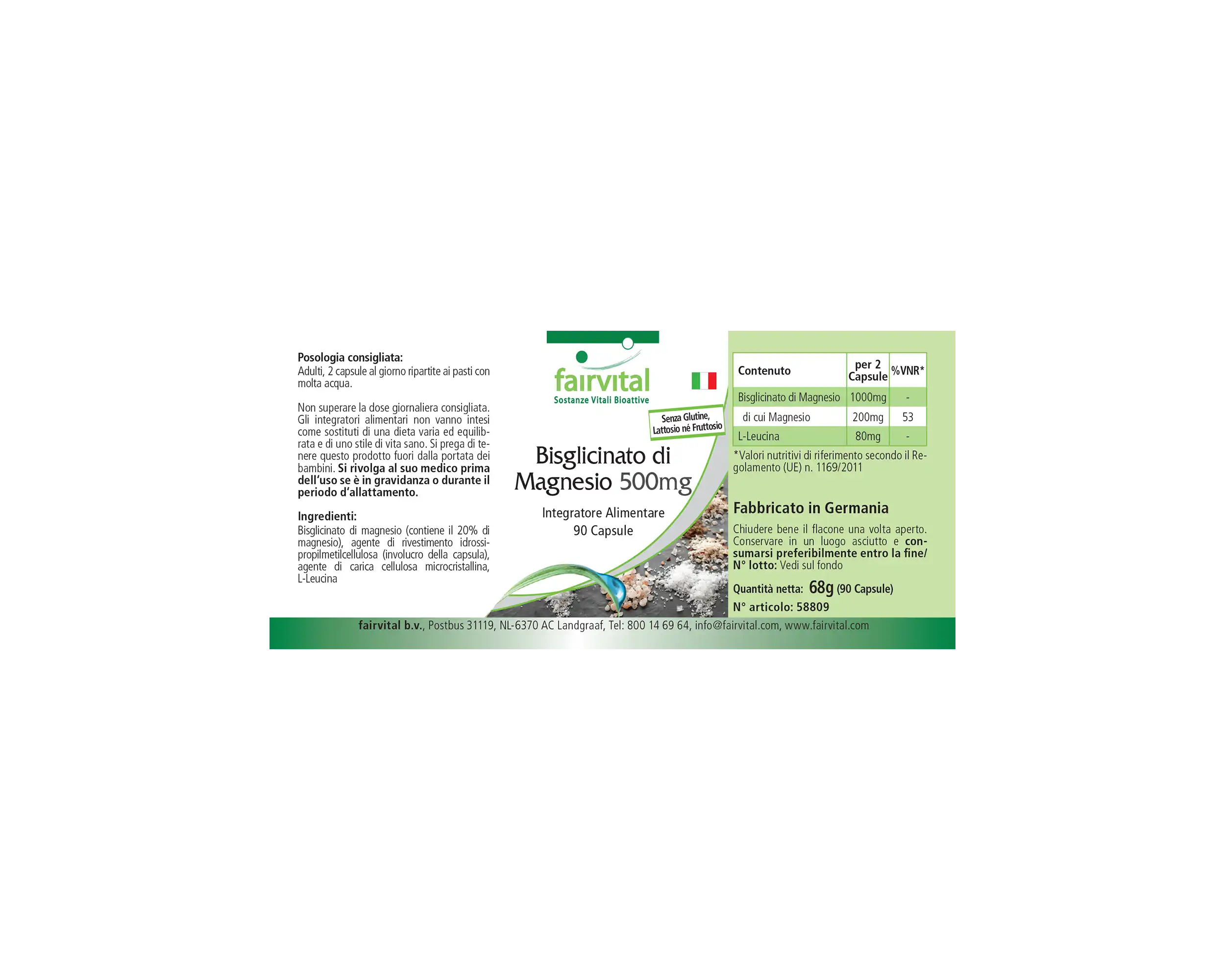 Magnesiumbisglycinat 500mg - 90 Kapseln - für Knochen, Muskeln uvm. - Vegan | Fairvital Magnesiumbisglycinat 500mg - 90 Kapseln - für Knochen, Muskeln uvm. - Vegan | Fairvital