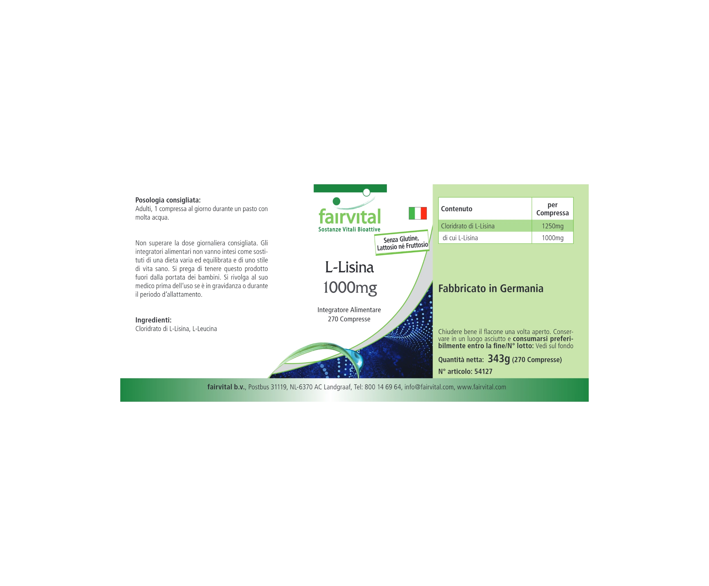 L-Lysine 1000mg - 270 tabletten - veganistisch | Fairvital