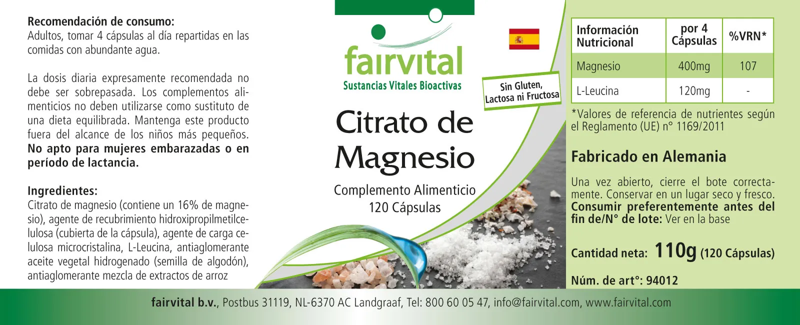 Magnesiumcitrat-120 Kapseln-Vegan | Fairvital Magnesiumcitrat-120 Kapseln-Vegan | Fairvital