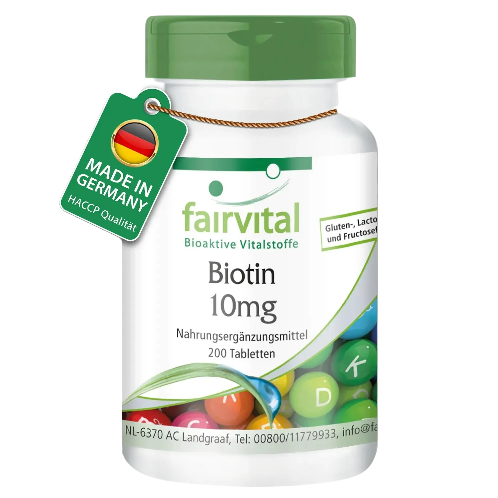 Biotin 10mg - 200 Tabletten - mit 10000mcg Vitamin B7 pro Tablette - für Haare, Haut, und Nervensystem - Hochdosiert und Vegan | Fairvital Biotin 10mg - 200 Tabletten - mit 10000mcg Vitamin B7 pro Tablette - für Haare, Haut, und Nervensystem - Hochdosiert und Vegan | Fairvital