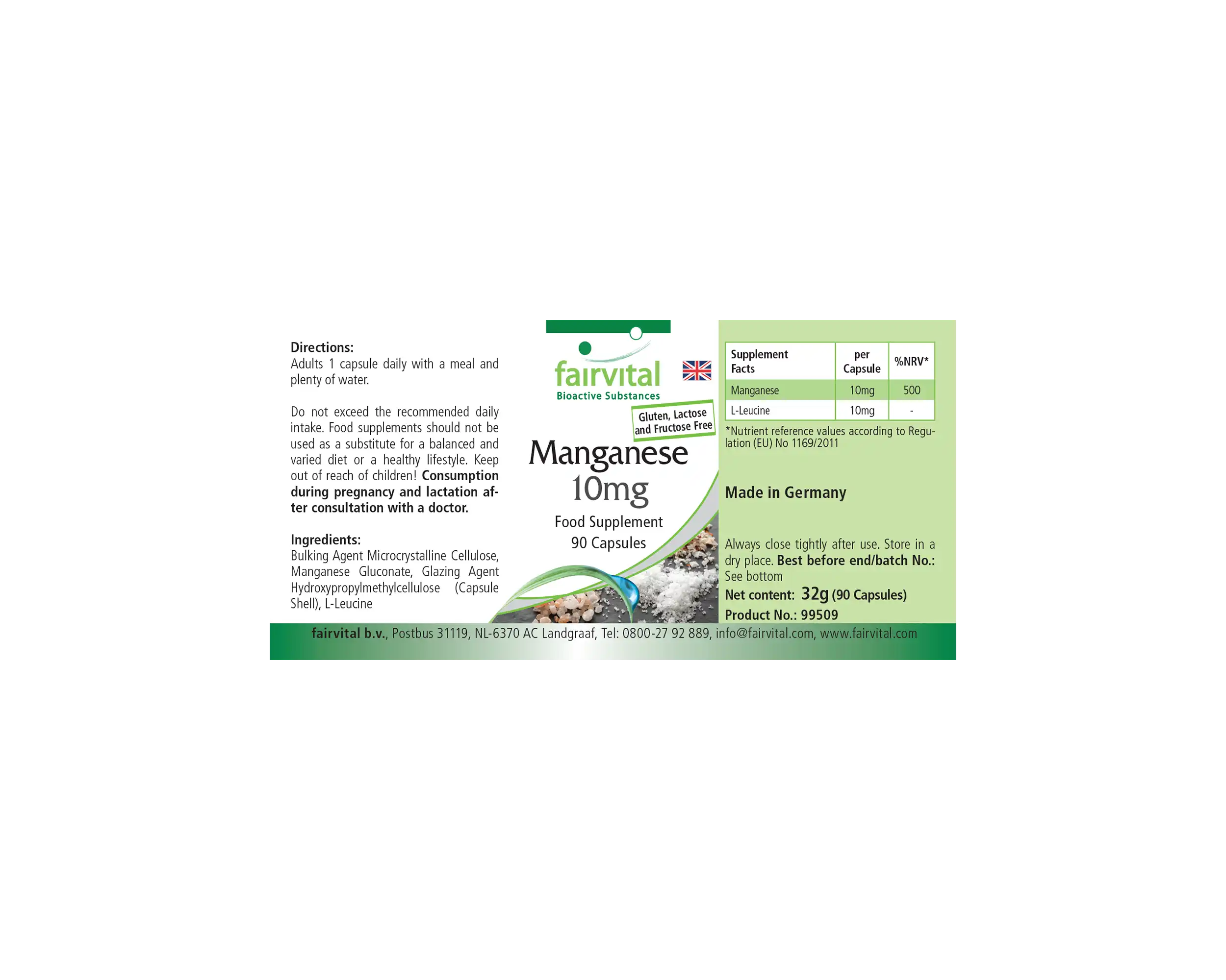 Manganese 10mg - 90 capsule