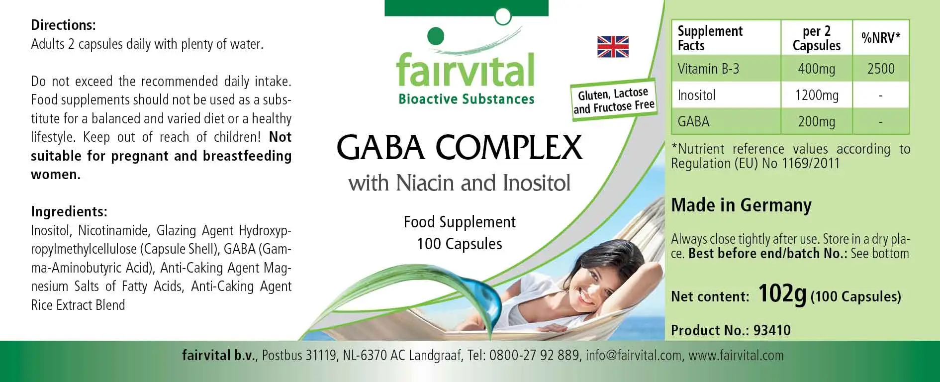 Complesso di GABA con niacina e inositolo – 100 capsule Complesso di GABA con niacina e inositolo – 100 capsule