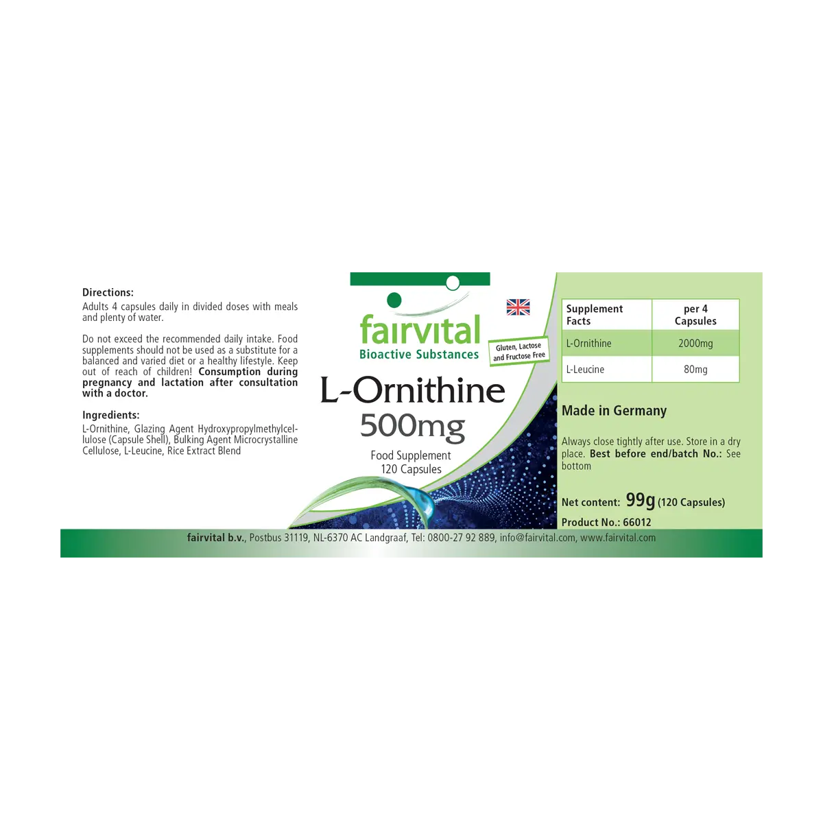 L-Ornithine 500mg - 120 gélules