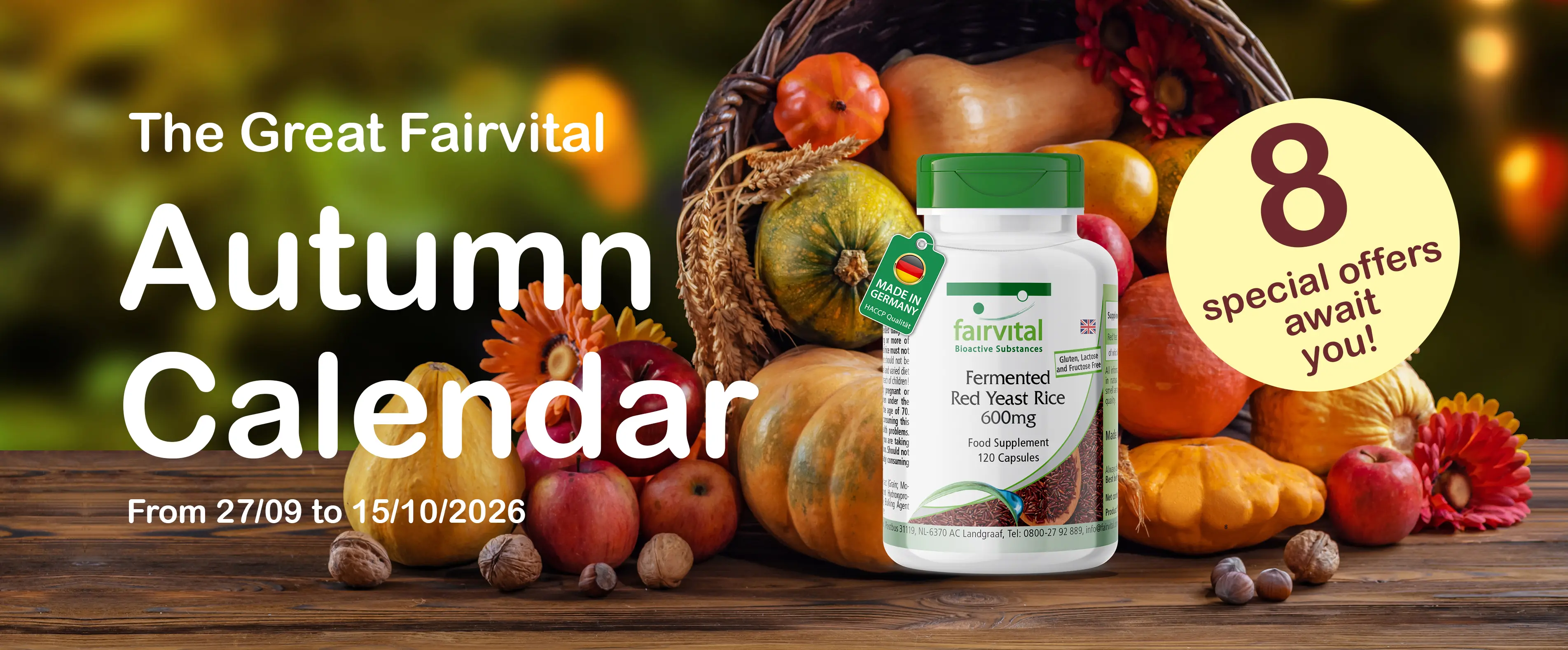 The Great Fairvital Autumn Calendar – eight special offers from 27/09 to 15/10/2026