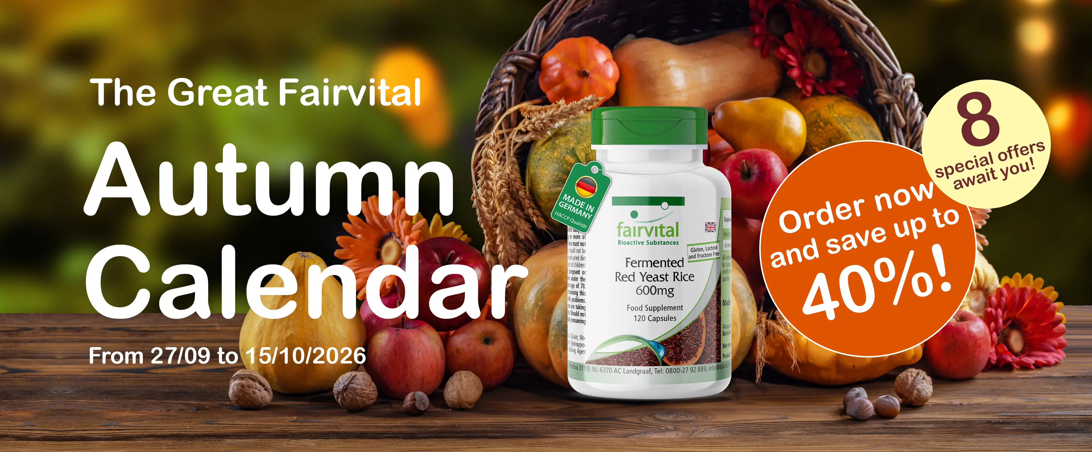 The Great Fairvital Autumn Calendar – eight special offers from 27/09 to 15/10/2026