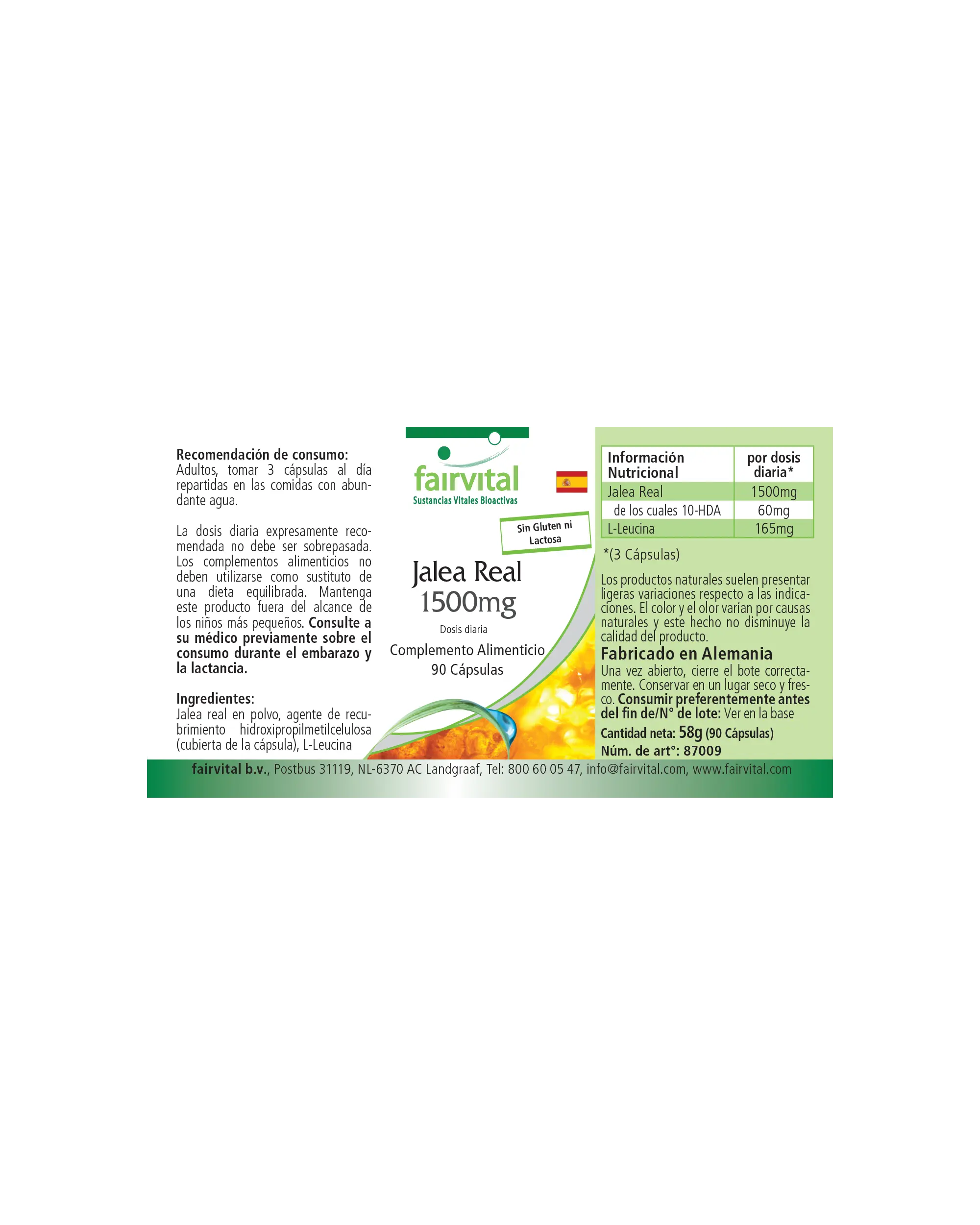 Royal Jelly Extract 1500mg - 90 Capsules