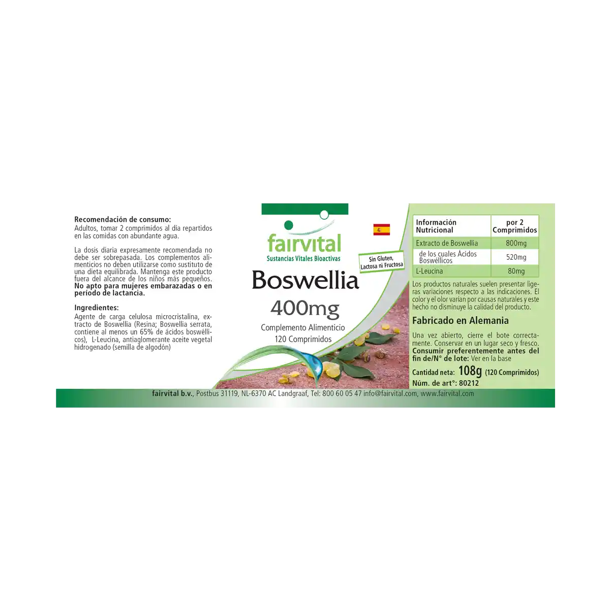 Boswellia Serrata 400mg – 120 comprimidos